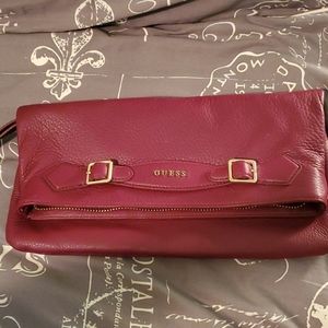 Guess Burgundy large clutch